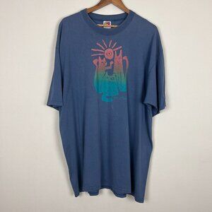 Fruit Of The Loom Lofteez T-Shirt Mens XXL Blue The Awesome Cats 1988 Graphic